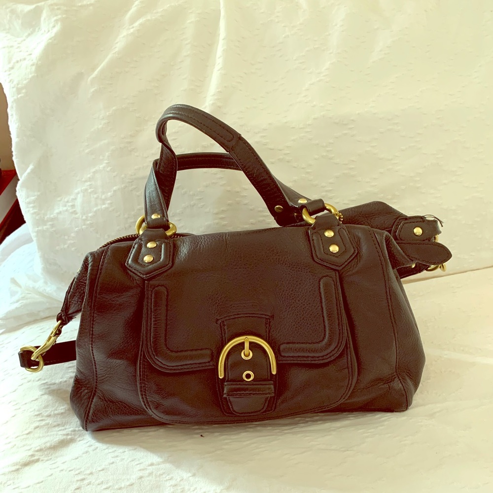 Coach Campbell Leather Satchel Black